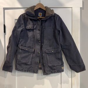 Carhartt Gray Women's Jacket with Sherpa Collar